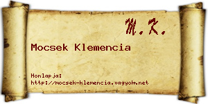 Mocsek Klemencia névjegykártya